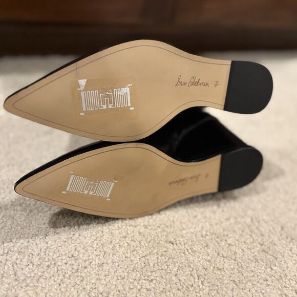 NEW Sam Edelman Women's Weslie Buckle Wedge Leather Black Booties Boots Size 9.5 - Picture 8 of 10